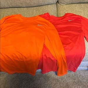 Nike Orange and Red Long Sleeve Shirts. Men’s size S